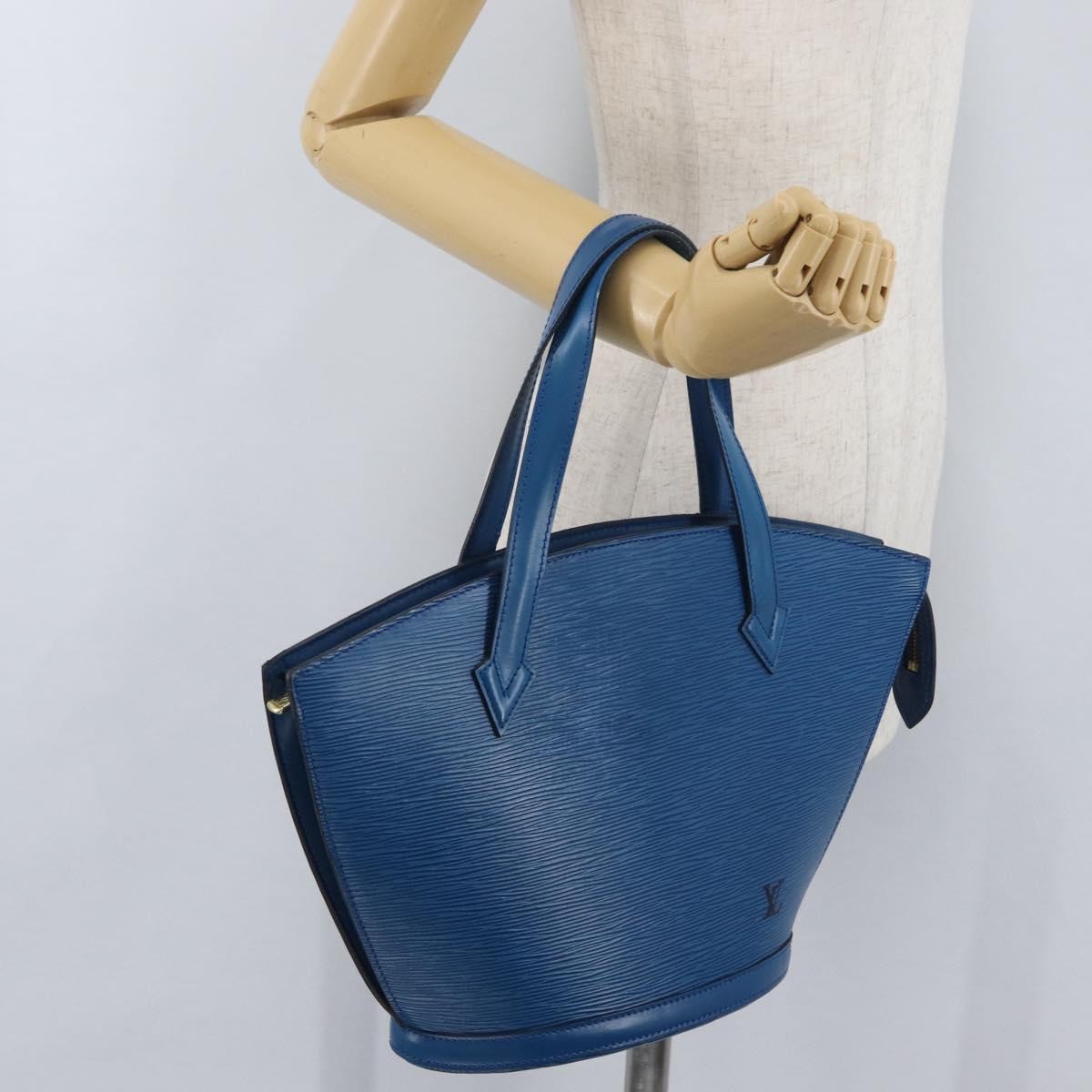 Louis Vuitton Saint Jacques Handbag Epi Leather Blue Leather Handbag