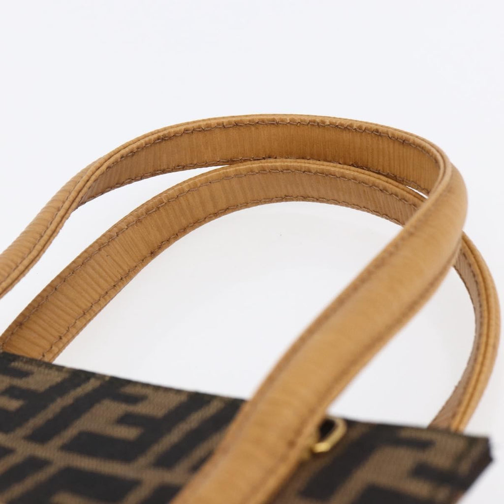 Fendi Vintage Top Handle Bag Zucca Canvas Brown Canvas Handbag