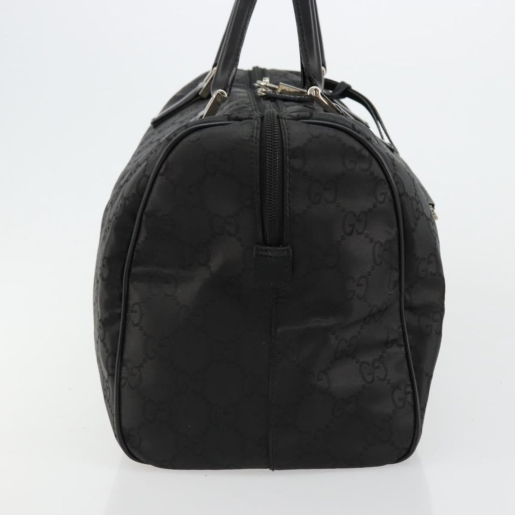 Gucci Duffle Bag Jumbo Gg Embossed Leather Black Pvc Handbag (Pre-Owned)