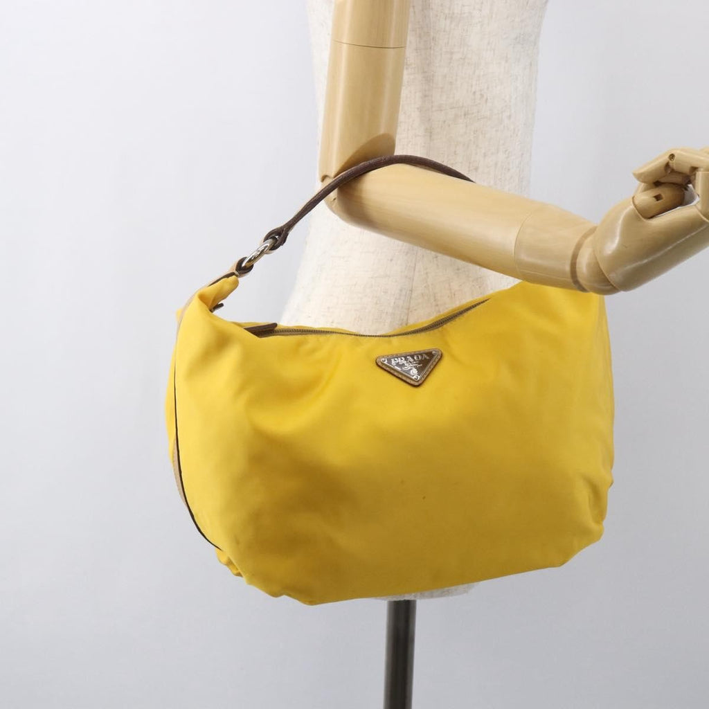 Prada Vintage Shoulder Bag Tessuto Yellow Nylon Shoulder Bag Bag