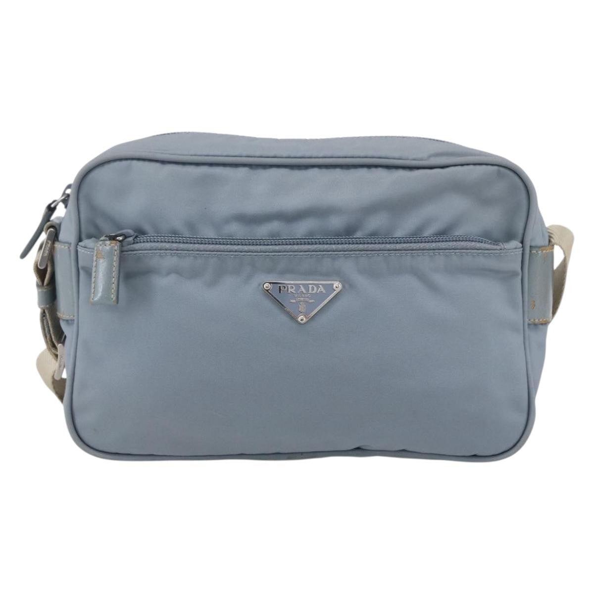 Prada Front Pocket Camera Bag Tessuto Blue Nylon Shoulder Bag Bag