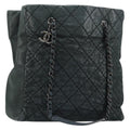 Chanel Cc Charm Tote Quilted Iridescent Calfskin Green Leather Tote Bag Bag