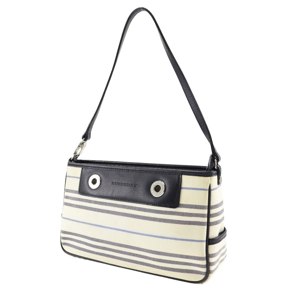Burberry Vintage Shoulder Bag Canvas Beige Canvas Shoulder Bag