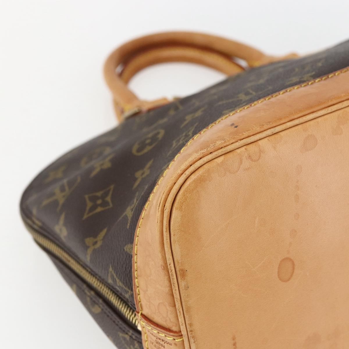 Louis Vuitton Alma Handbag Monogram Canvas Brown Canvas Handbag