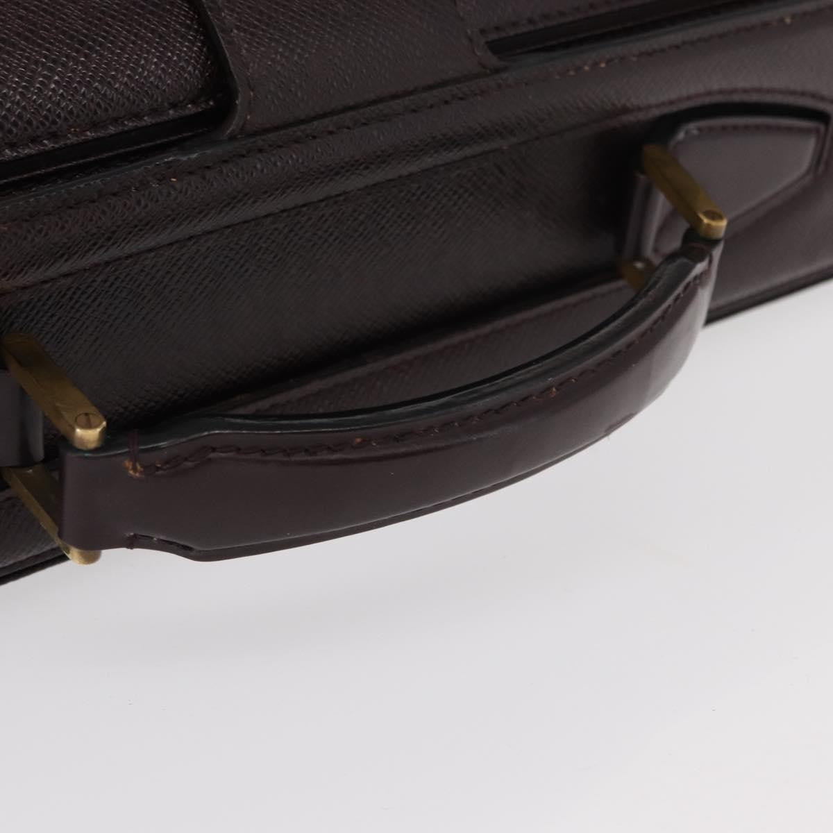 Louis Vuitton Pilot Briefcase Taiga Leather Brown Leather Briefcase Bag