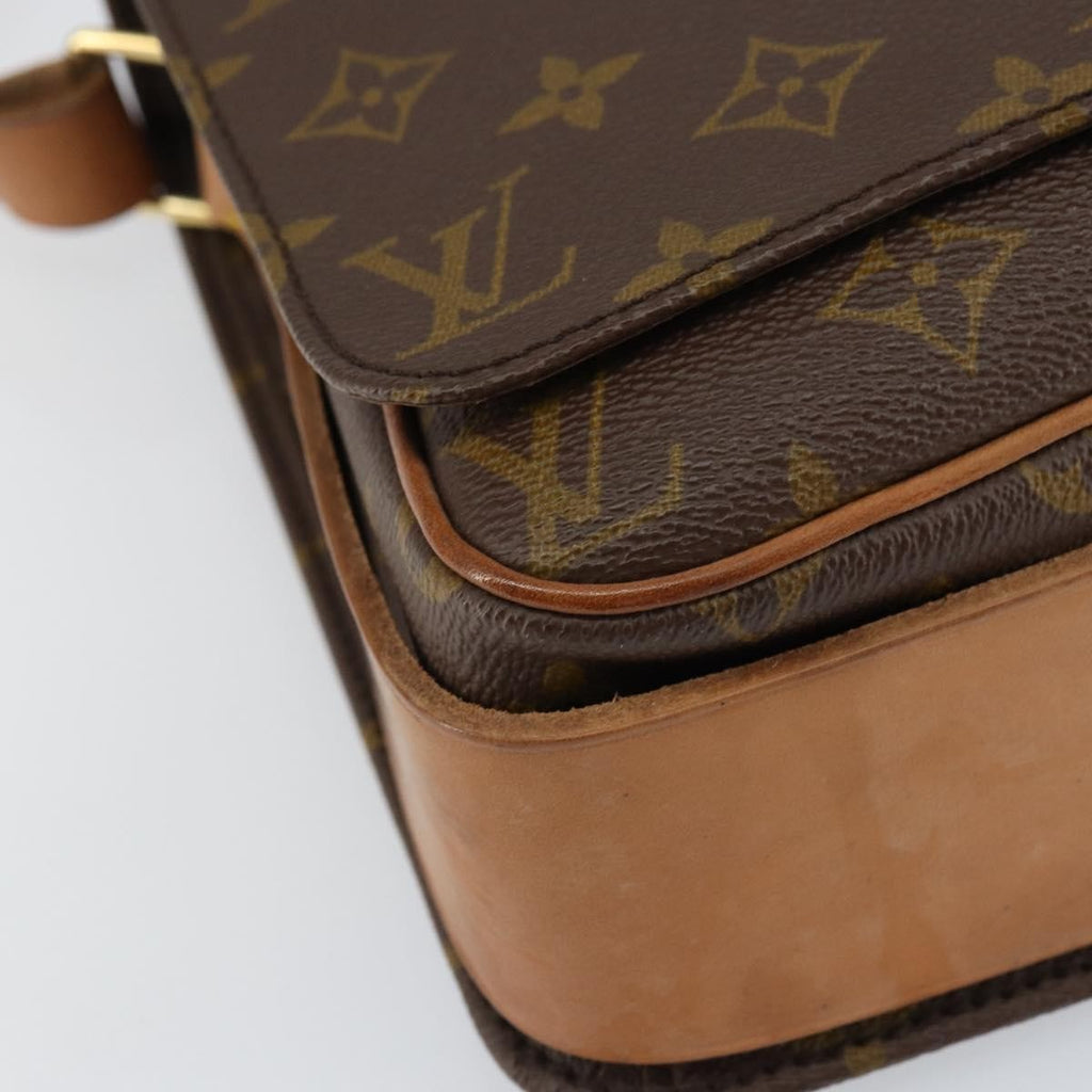 Louis Vuitton Cartouchiere Handbag Monogram Canvas Brown Canvas Shoulder Bag