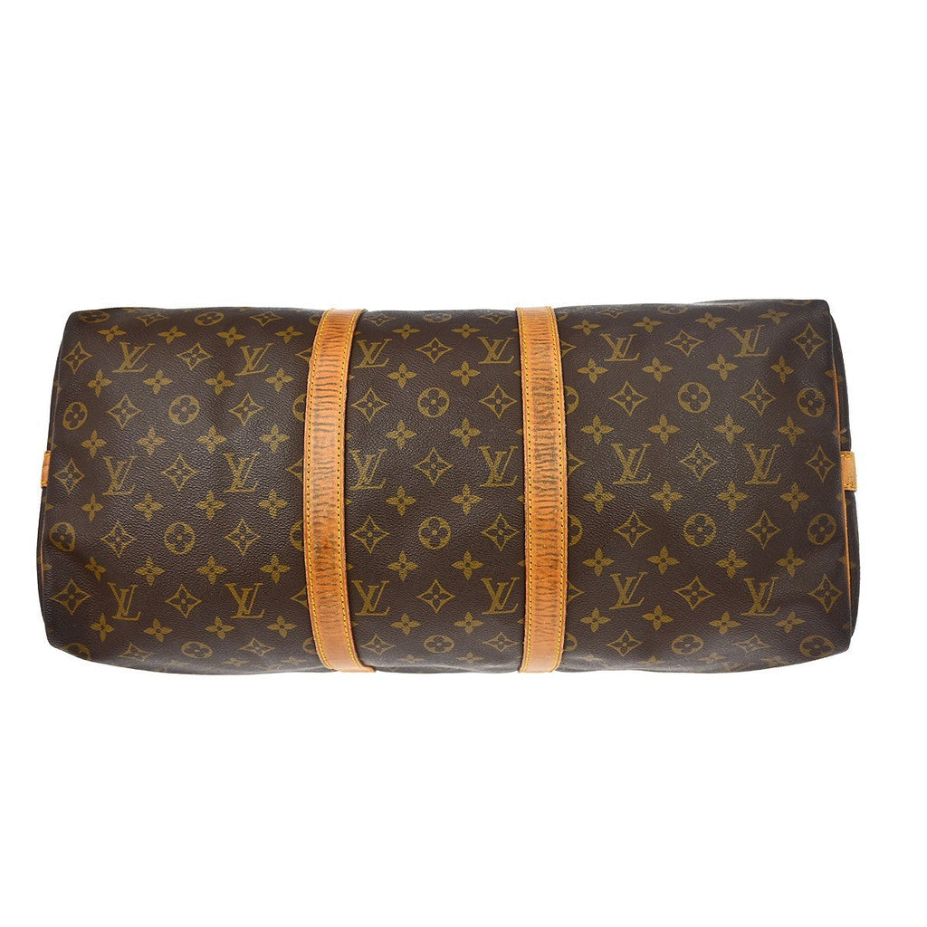 Louis Vuitton Keepall Bandouliere Bag Monogram Canvas Brown Canvas Travel Bag