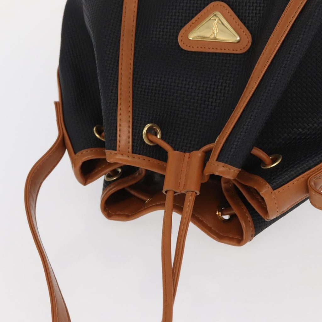 Saint Laurent Vintage Shoulder Bag Canvas Black Canvas Shoulder Bag Bag (Pre-Owned)