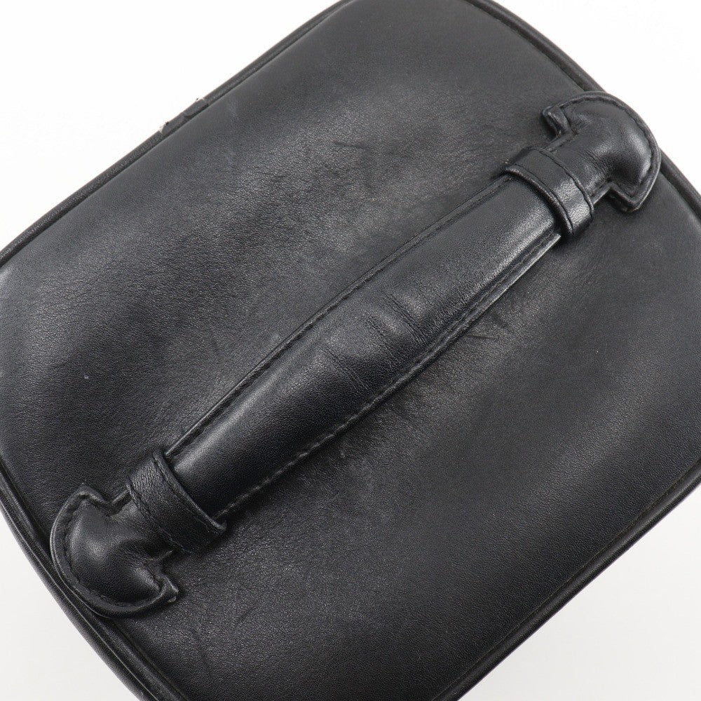 Chanel Vintage Cosmetic Case Leather Black Leather Clutche & Pouche Bag