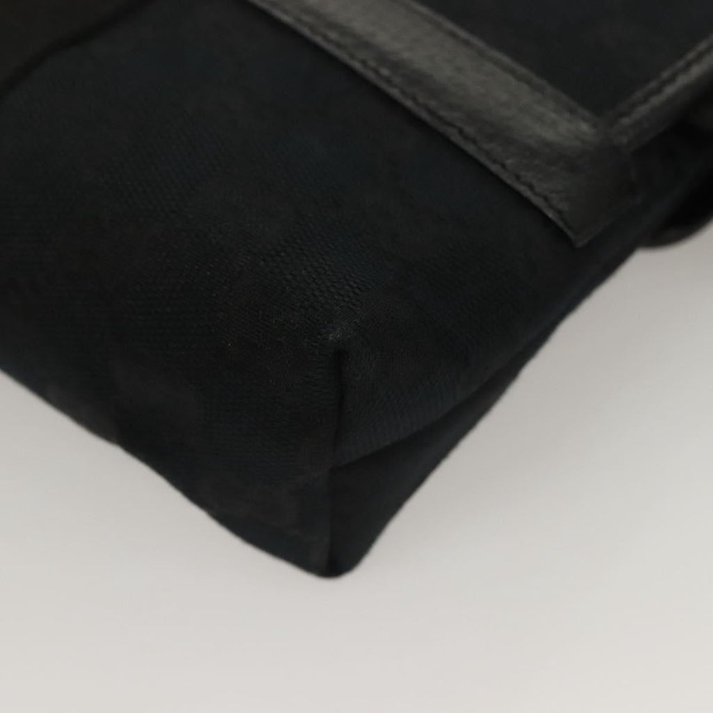 Gucci Buckle Belt Bag Gg Canvas Black Canvas Bag (Pre-Owned)