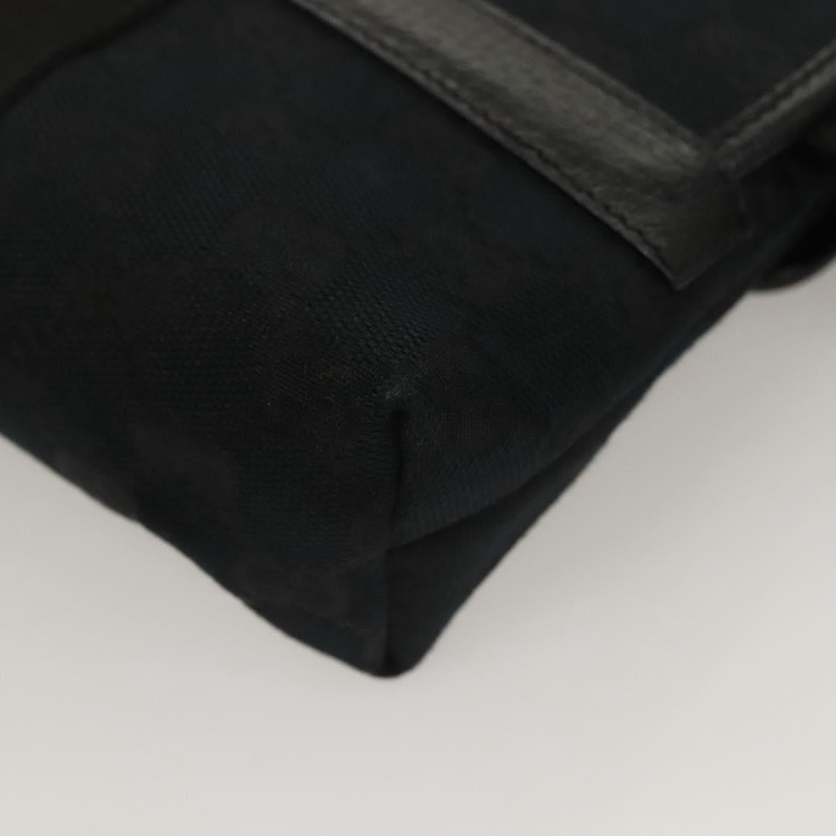 Gucci Buckle Belt Bag Gg Canvas Black Canvas Bag (Pre-Owned)