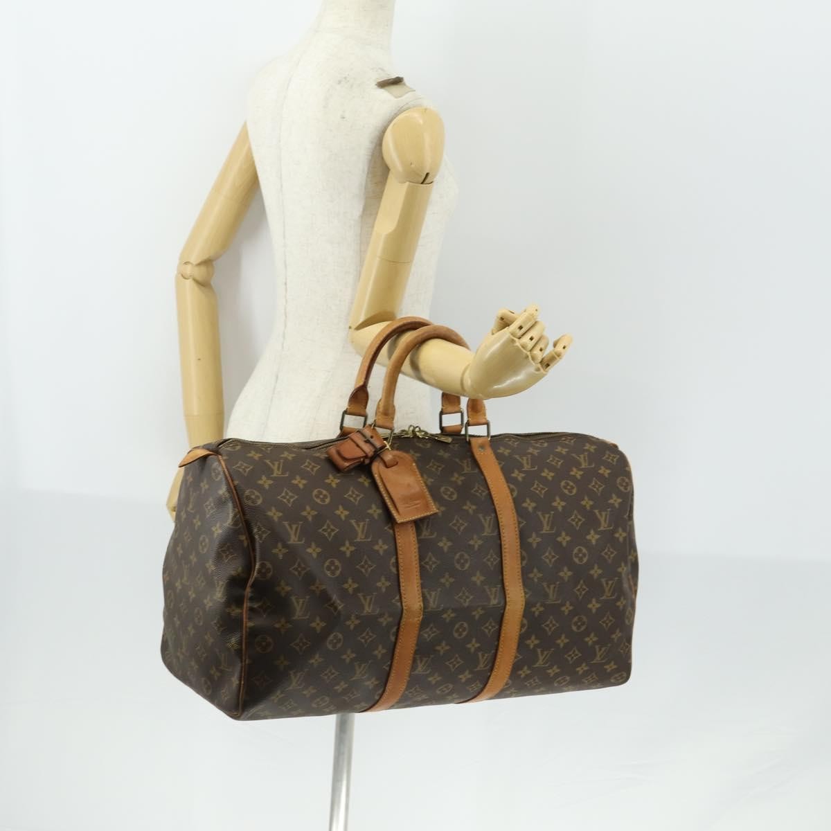 Louis Vuitton Keepall Bag Monogram Canvas Brown Canvas Travel Bag