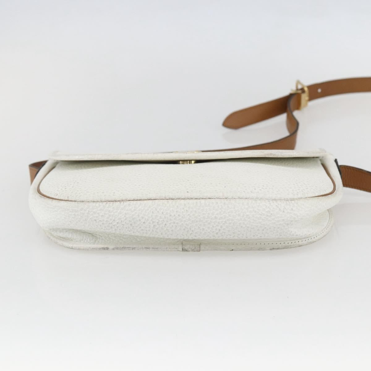 Christian Dior Vintage Shoulder Bag Leather White Leather Shoulder Bag Bag (Pre-Owned)