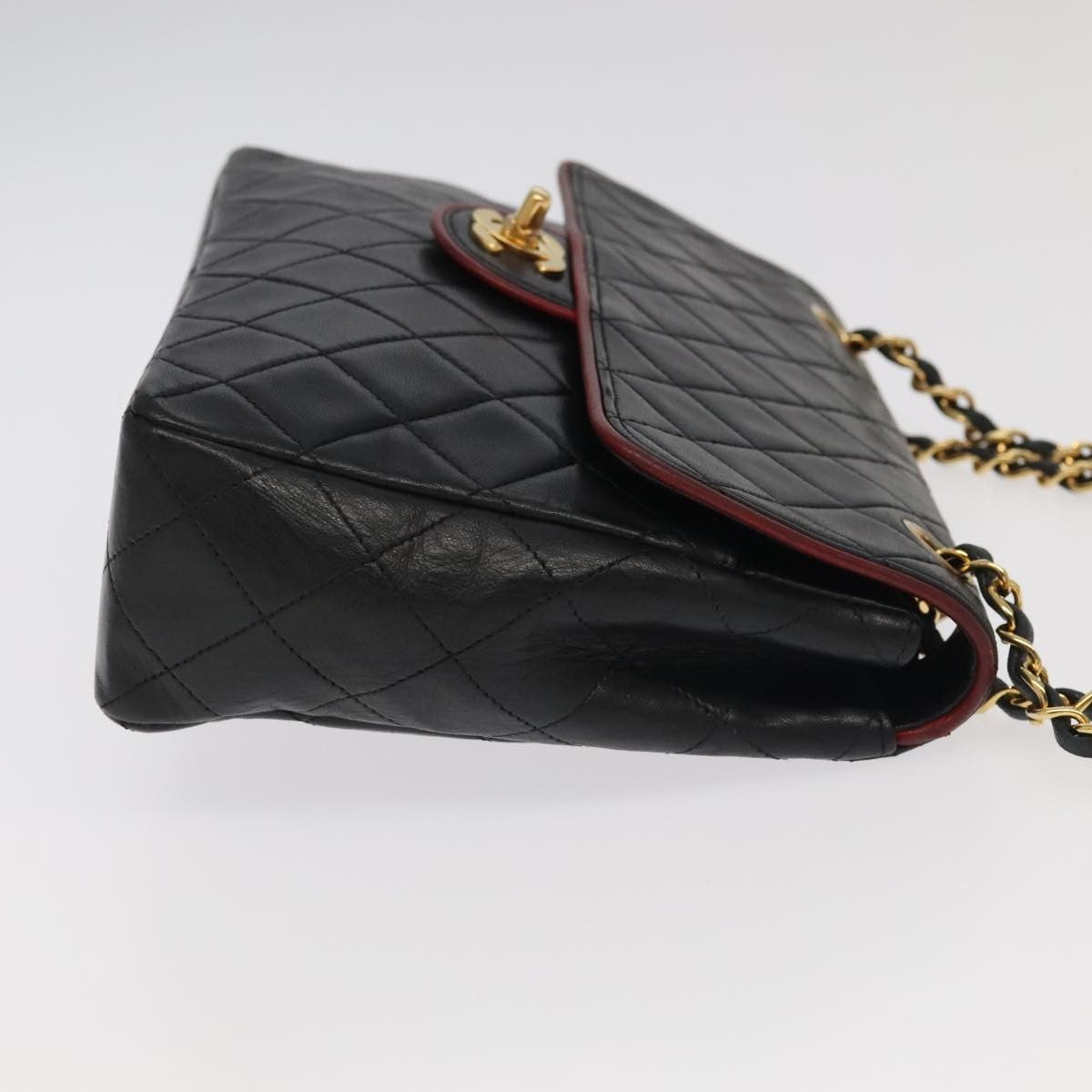 Chanel Flap Shoulder Bag Leather Black Leather Handbag