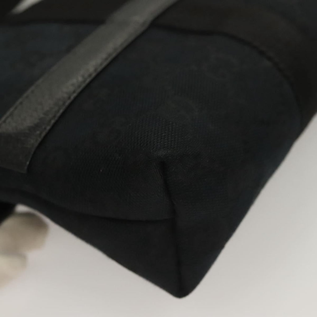 Gucci Buckle Belt Bag Gg Canvas Black Canvas Bag (Pre-Owned)