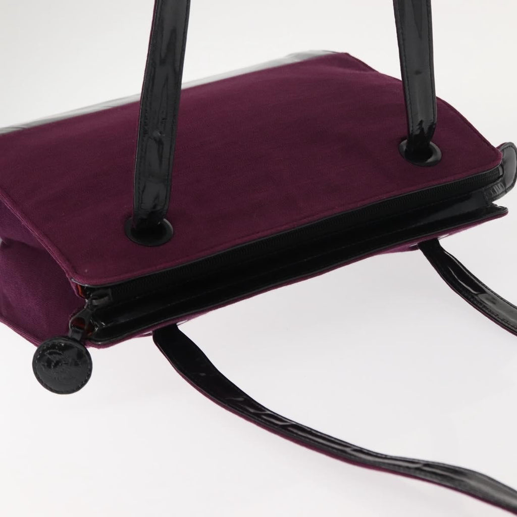 Chanel Vintage Logo Tote Cotton Purple Cotton Tote Bag Bag