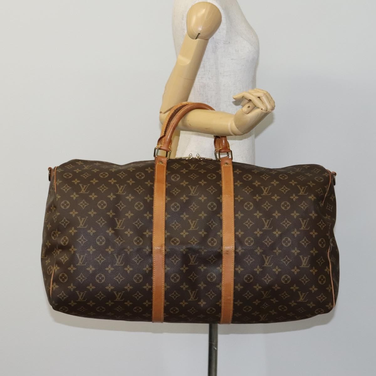 Louis Vuitton Keepall Bandouliere Bag Monogram Canvas Brown Canvas Travel Bag