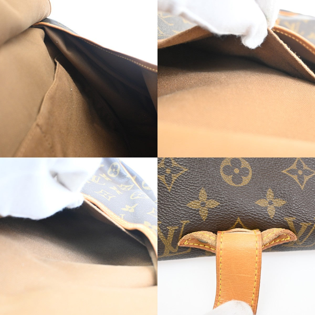 Louis Vuitton Saumur Handbag Monogram Canvas Brown Canvas Shoulder Bag
