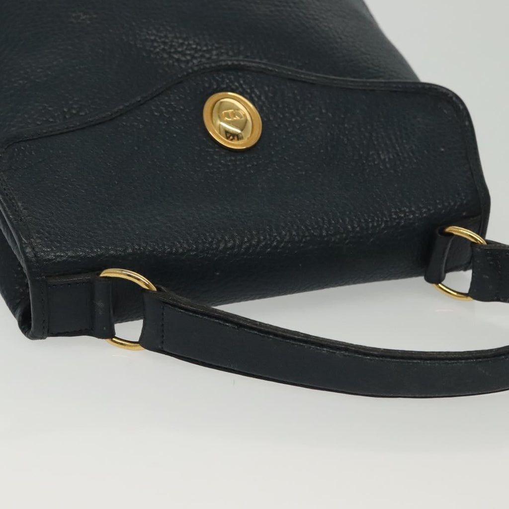 Christian Dior Vintage Handbag Leather Navy Leather Handbag (Pre-Owned)