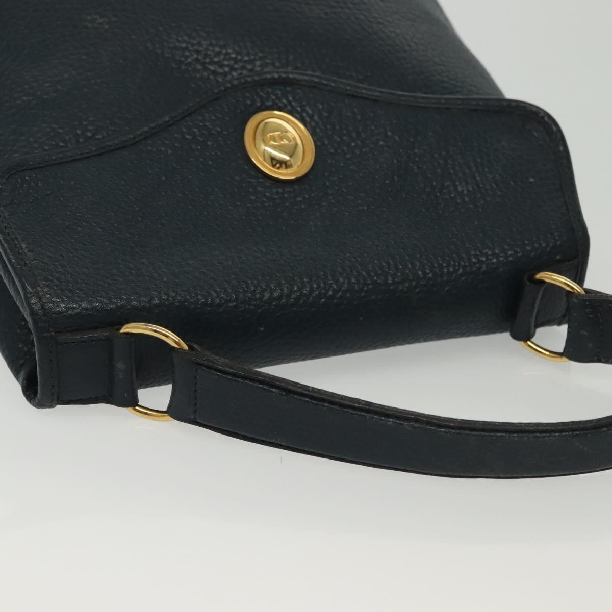 Christian Dior Vintage Handbag Leather Navy Leather Handbag (Pre-Owned)