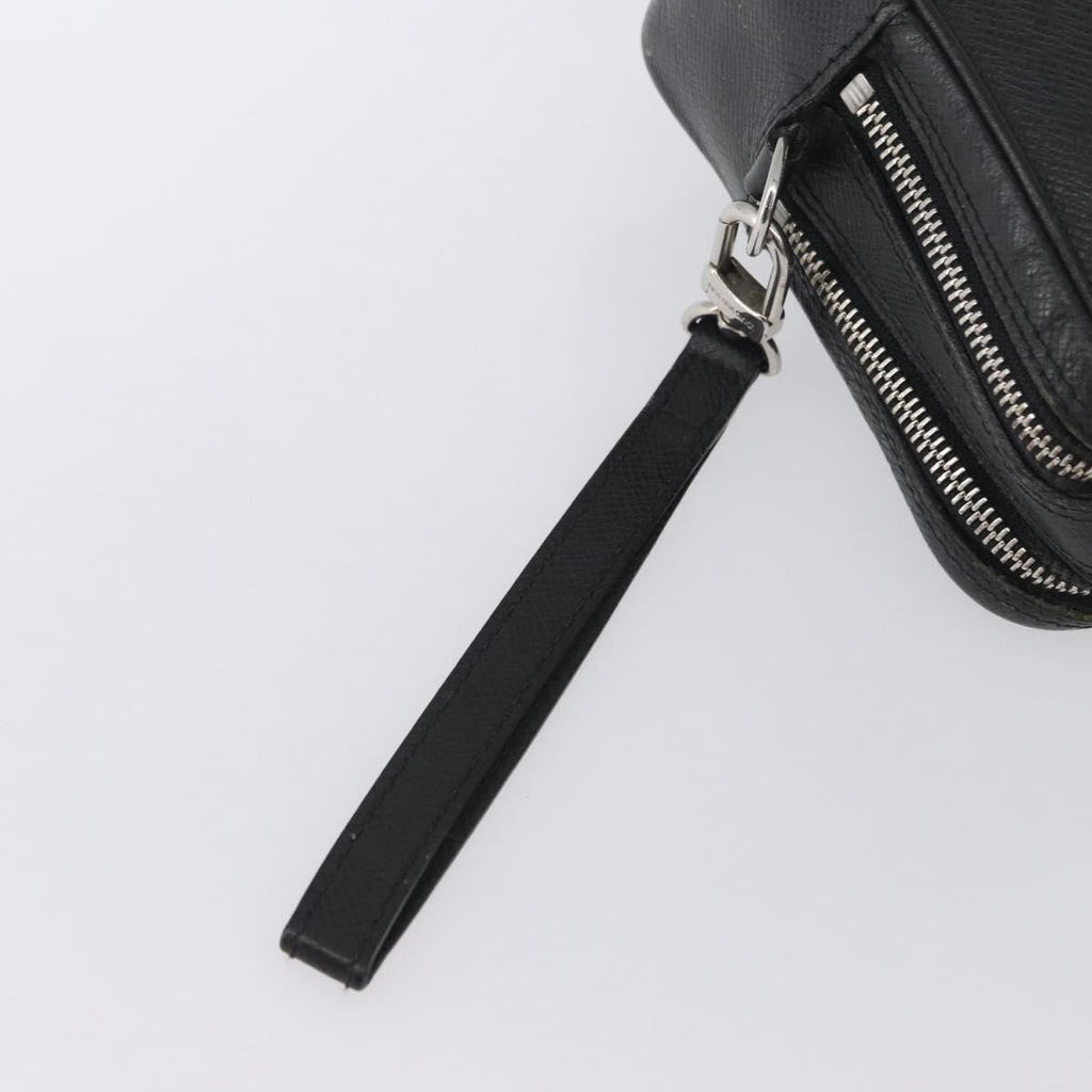 Louis Vuitton Pavel Handbag Taiga Leather Black Leather Clutche & Pouche Bag