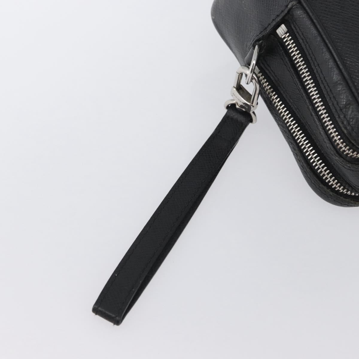 Louis Vuitton Pavel Handbag Taiga Leather Black Leather Clutche & Pouche Bag