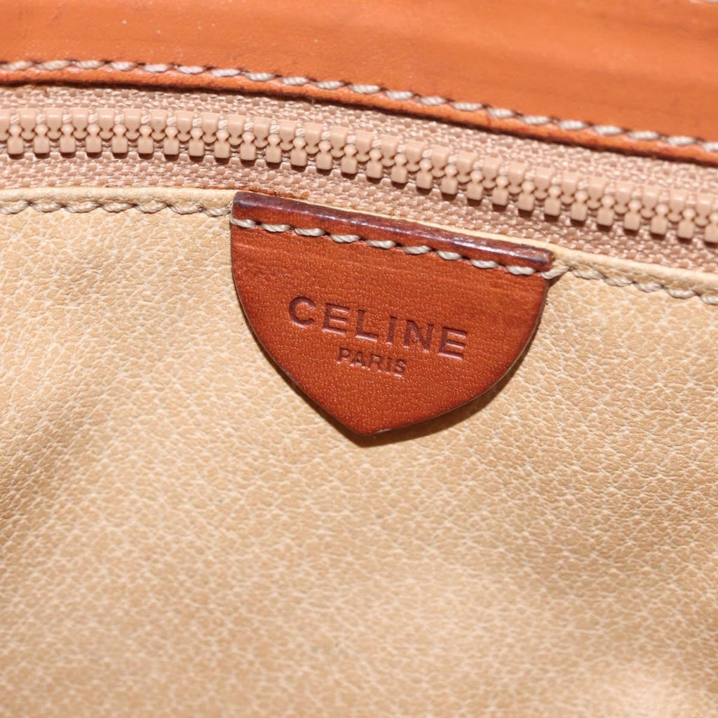 Celine Vintage Macadam Shoulder Bag Canvas And Leather Brown Canvas Handbag