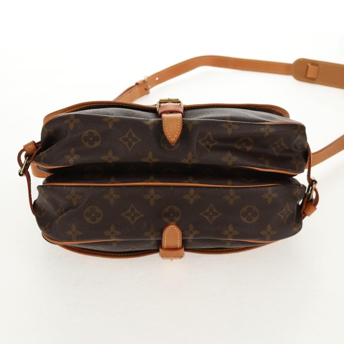 Louis Vuitton Saumur Handbag Monogram Canvas Brown Canvas Shoulder Bag