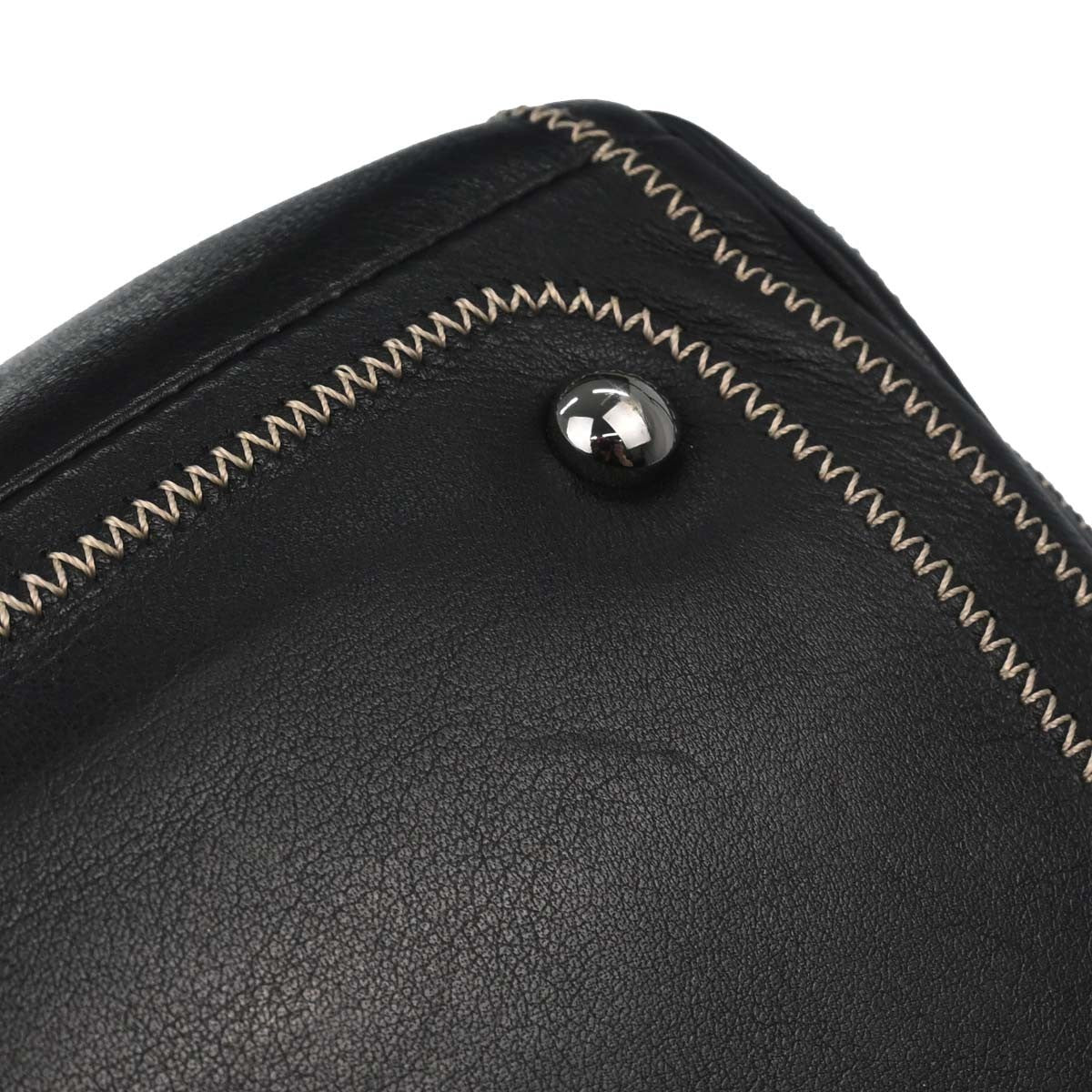 Chanel Cc Bowler Leather Black Leather Handbag