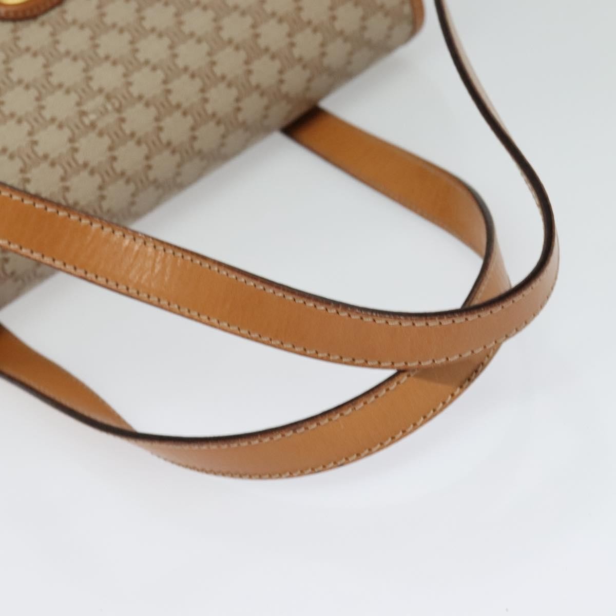 Celine Vintage Macadam Handbag Canvas And Leather Beige Canvas Handbag
