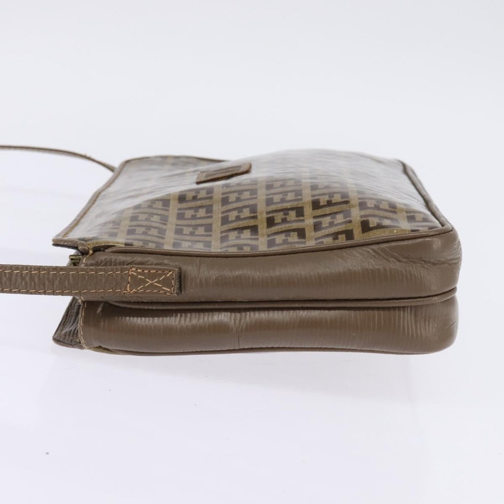 Fendi Vintage Zip Crossbody Bag Zucchino Canvas Beige Canvas Shoulder Bag Bag