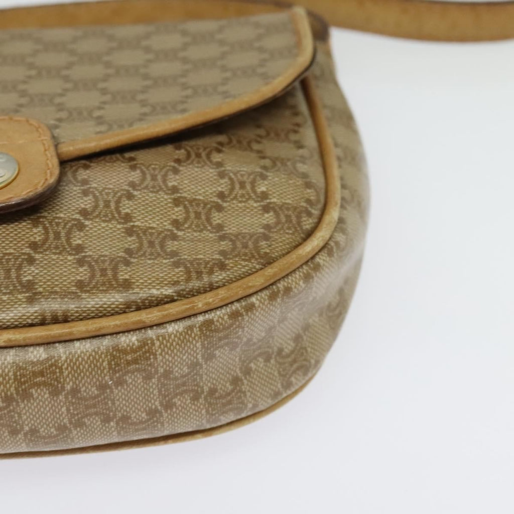 Celine Vintage Macadam Shoulder Bag Macadam Canva  Vinyl Beige Pvc Bag