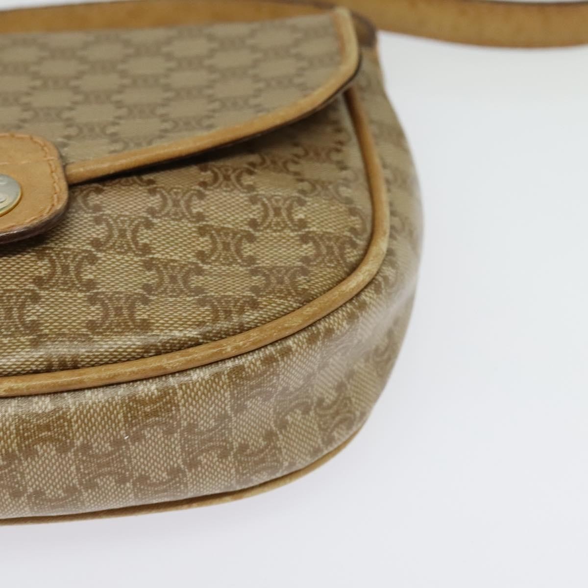 Celine Vintage Macadam Shoulder Bag Macadam Canva  Vinyl Beige Pvc Bag