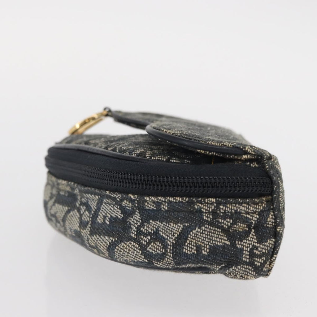 Christian Dior Saddle Zip Pouch Diorissimo Canvas Navy Canvas Clutche & Pouche Bag (Pre-Owned)