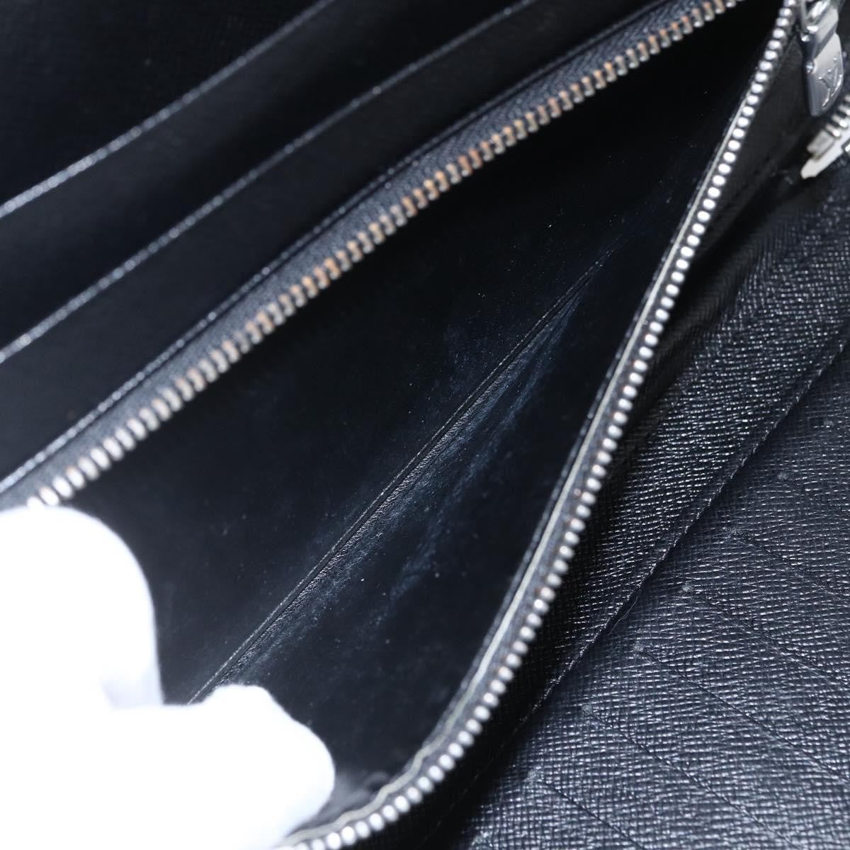 Louis Vuitton Atoll Organizer Wallet Taiga Leather Black Leather Clutche & Pouche Bag