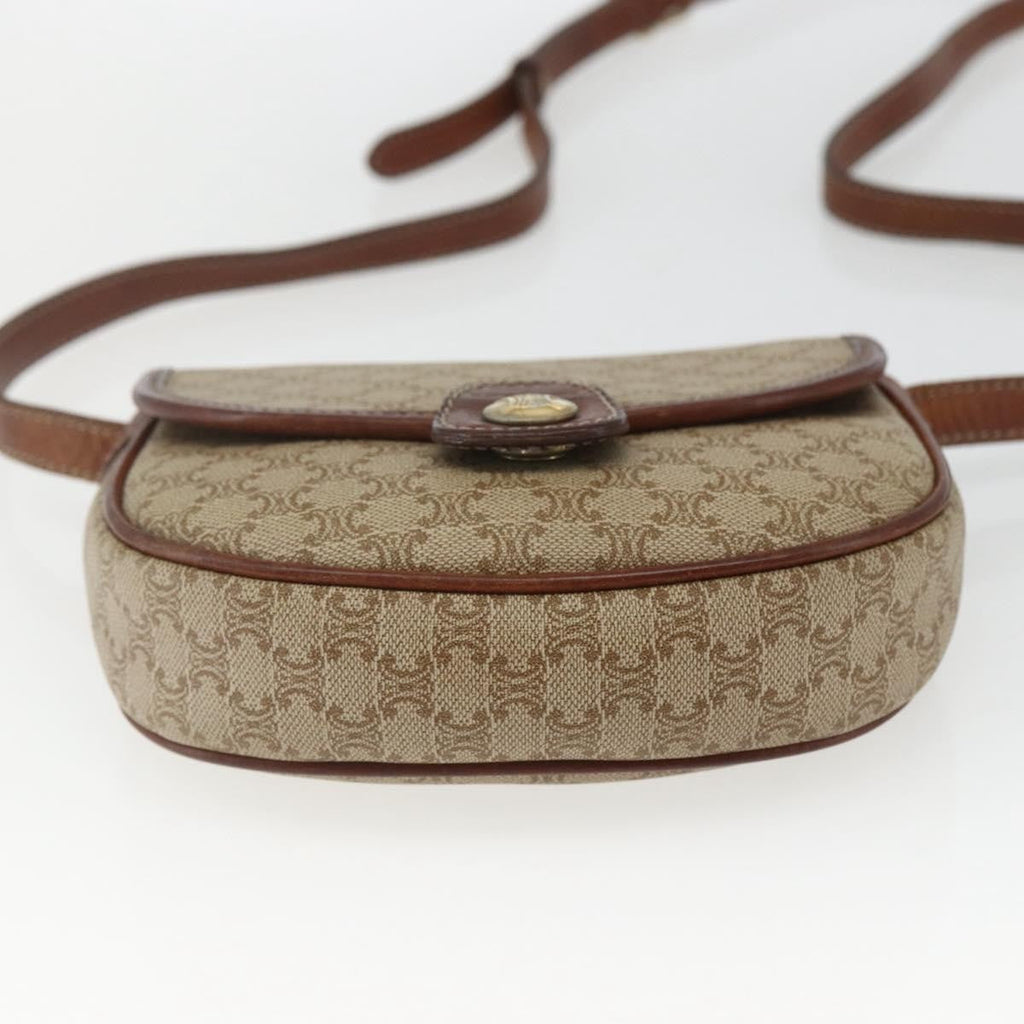 Celine Vintage Macadam Shoulder Bag Canvas And Leather Beige Pvc Shoulder Bag Bag