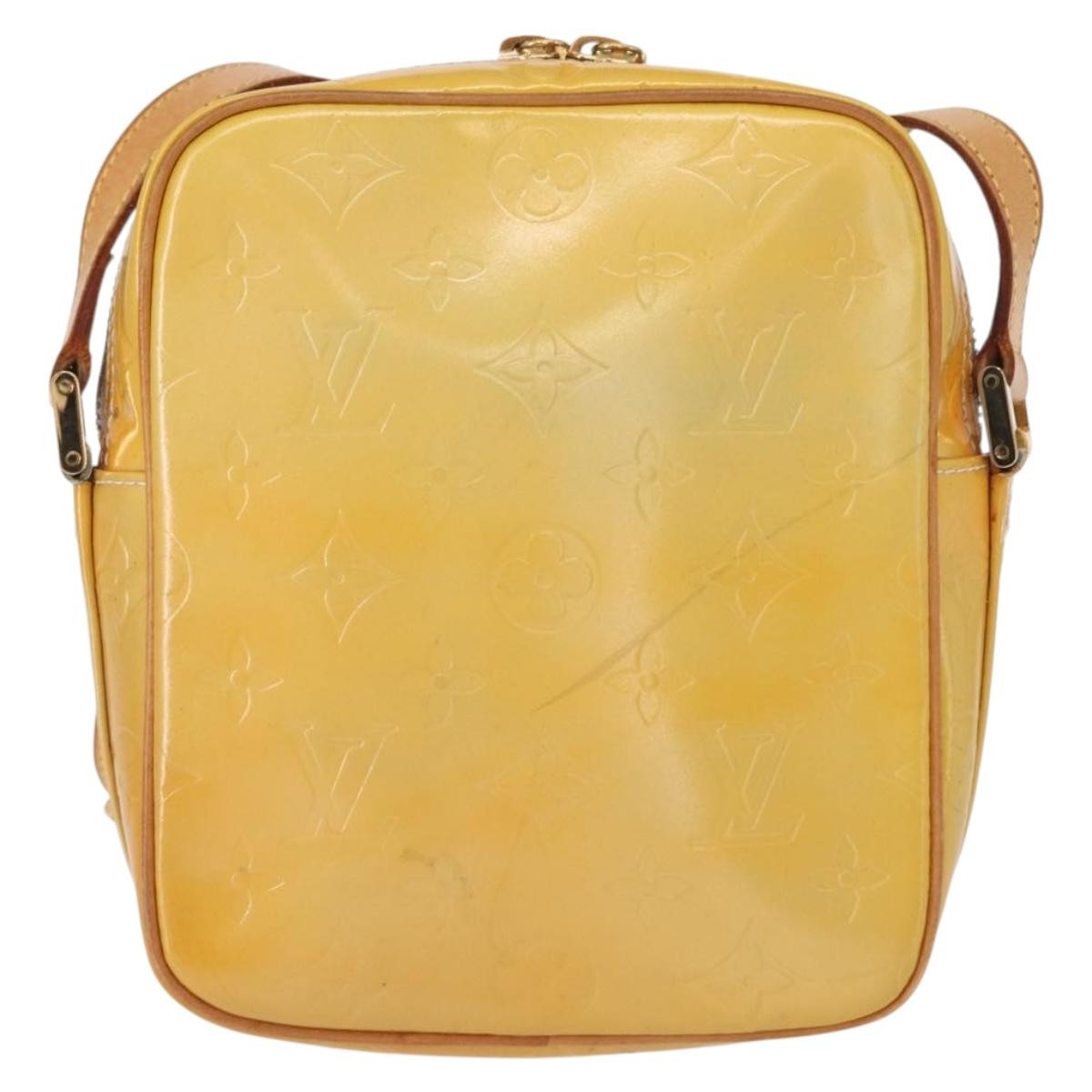 Louis Vuitton Wooster Handbag Monogram Vernis Yellow Patent_Leather Shoulder Bag