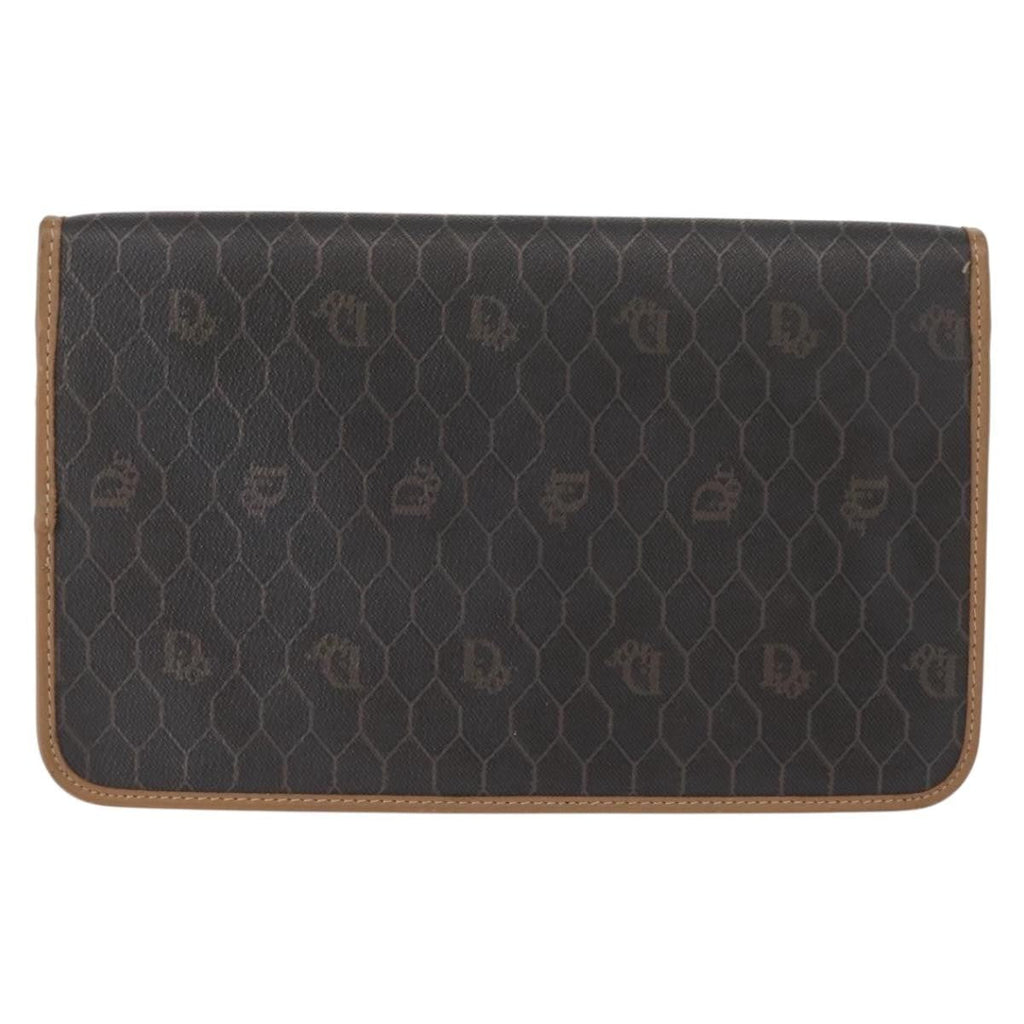 Christian Dior Vintage Honeycomb Chain Canvas Black Canvas Shoulder Bag Bag (Pre-Owned)