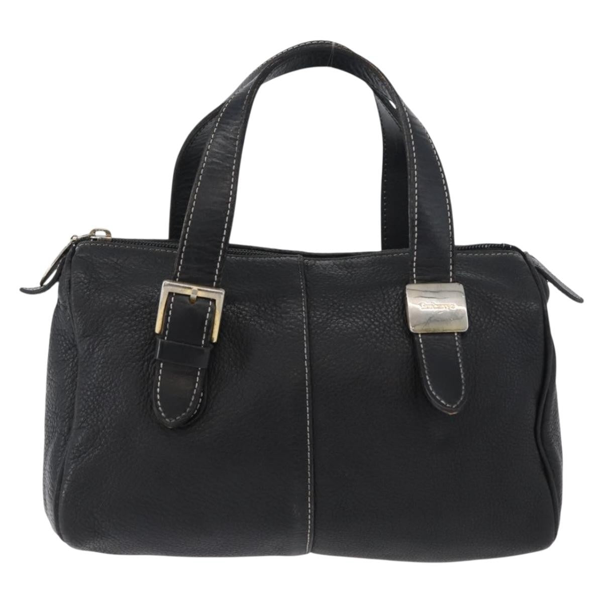 Burberry Vintage Handbag Leather Black Leather Handbag