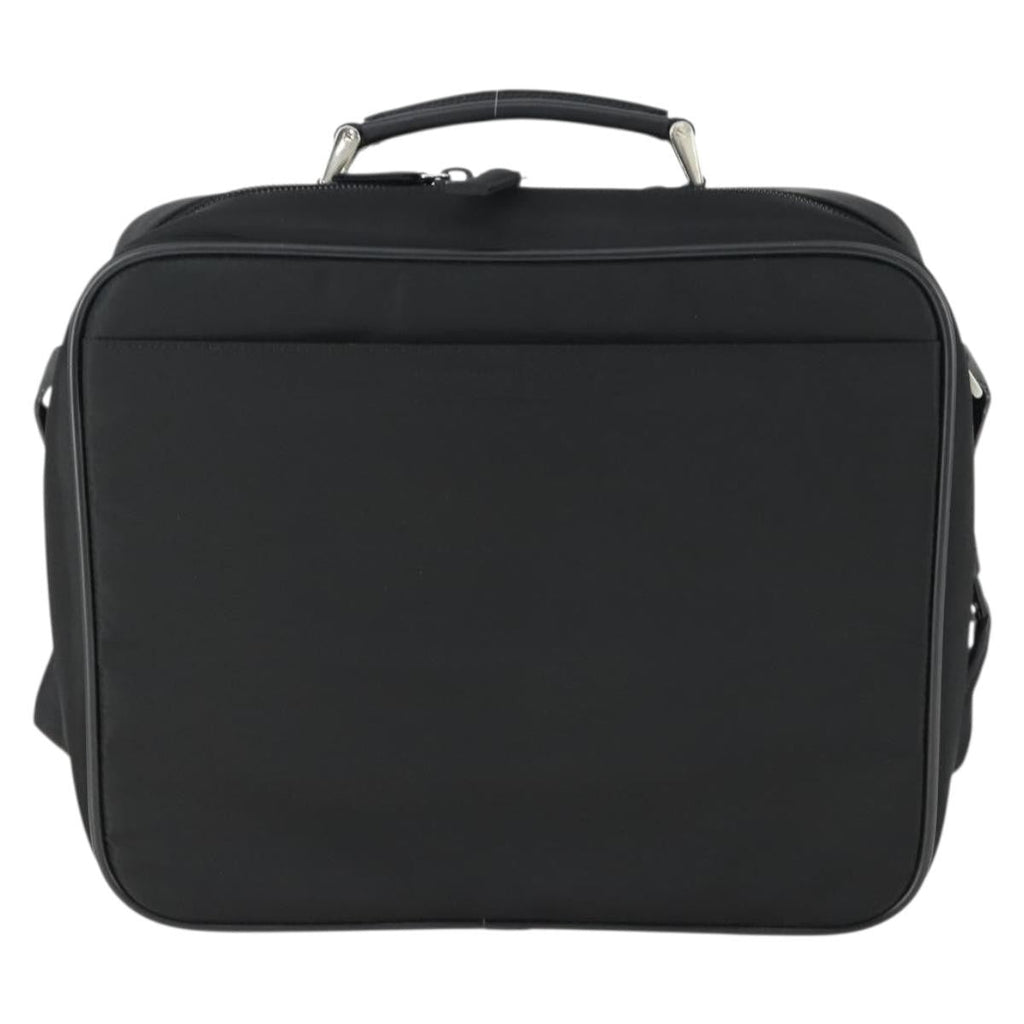 Prada Convertible Front Pocket Briefcase Tessuto With Saffiano Leather Black Nylon Briefcase Bag