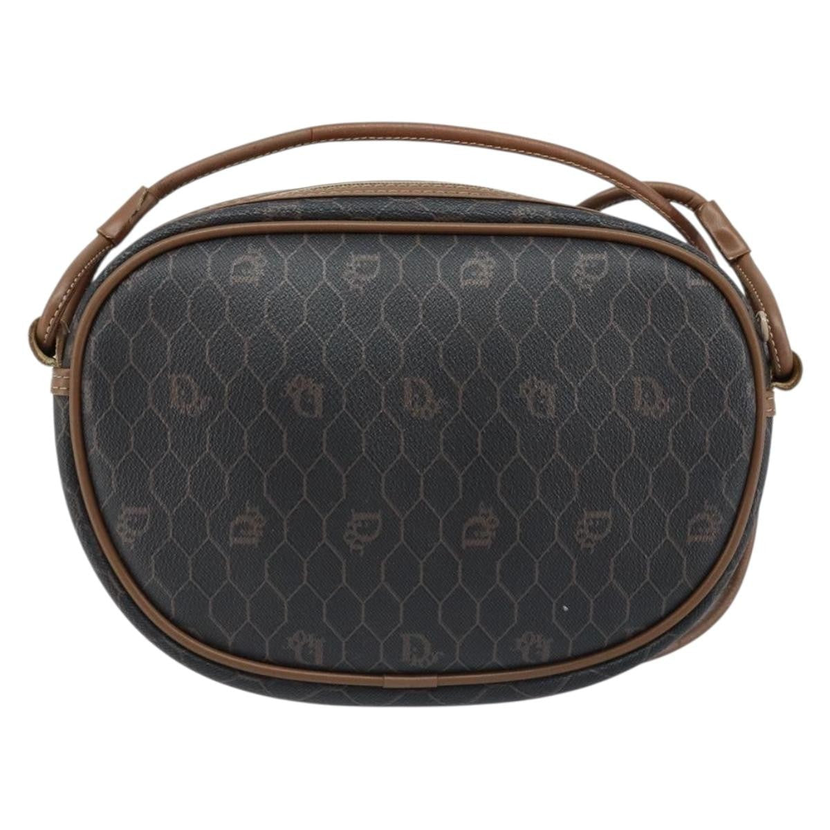 Christian Dior Vintage Honeycomb Shoulder Bag Canvas And Leather Black Canvas Shoulder Bag Bag (Pre-Owned)