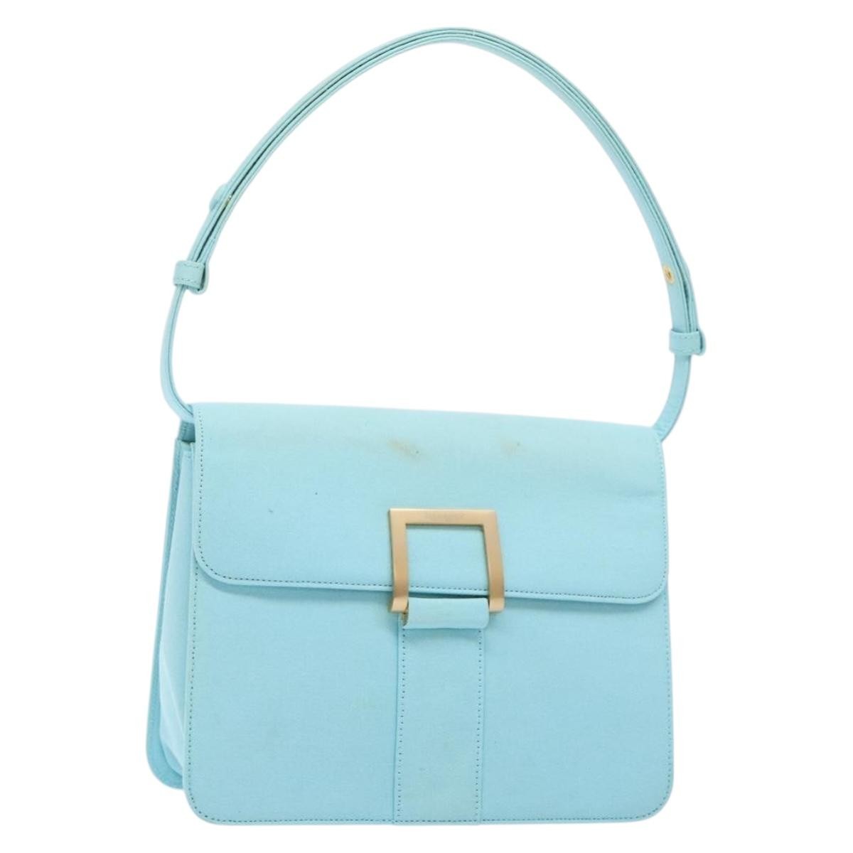 Saint Laurent Vintage Shoulder Bag Canvas Blue Canvas Shoulder Bag Bag (Pre-Owned)