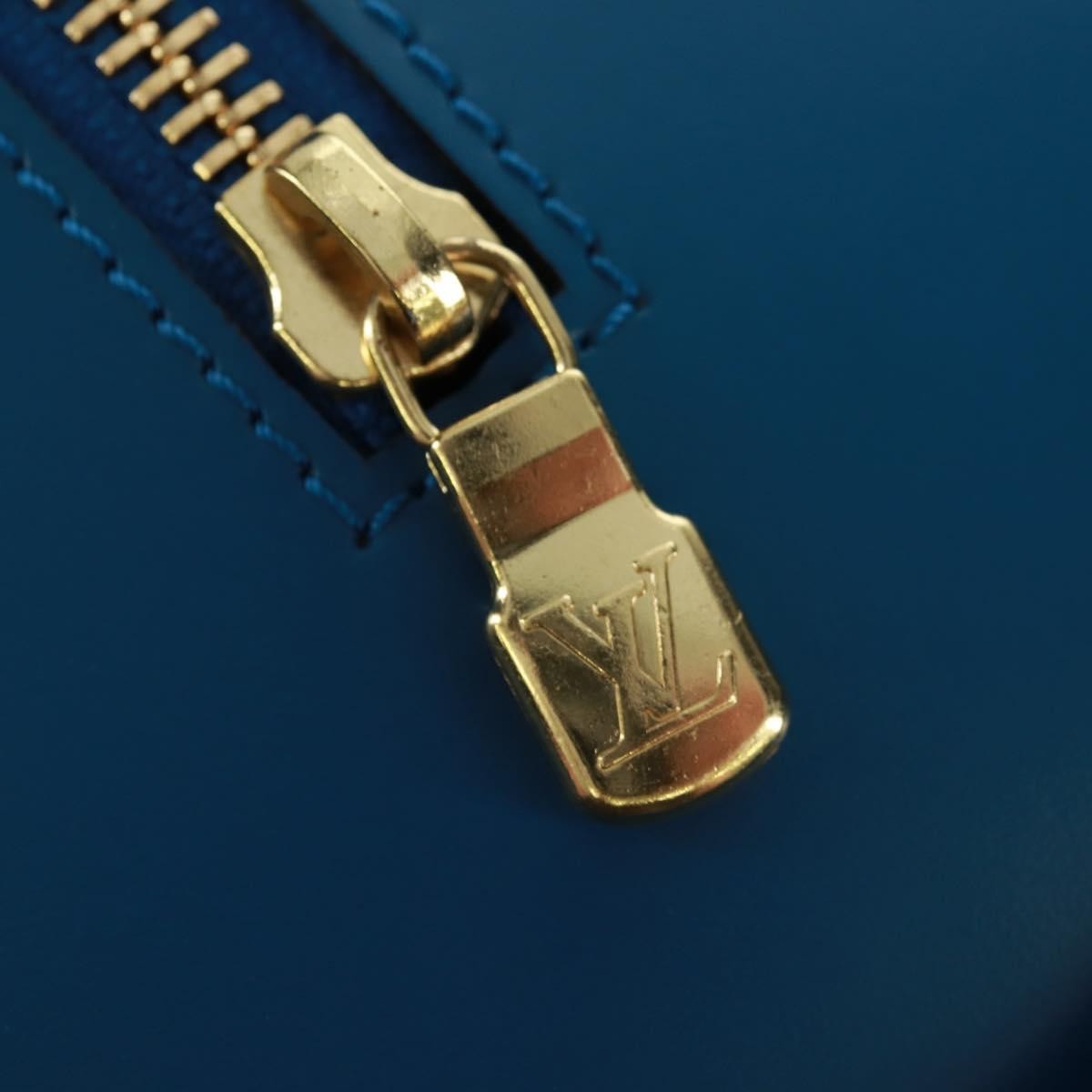 Louis Vuitton Soufflot Handbag Epi Leather Blue Leather Shoulder Bag