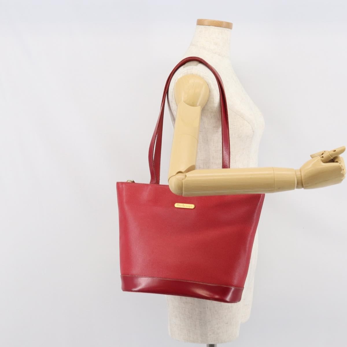 Burberry Vintage Tote Bag Leather Red Leather Tote Bag