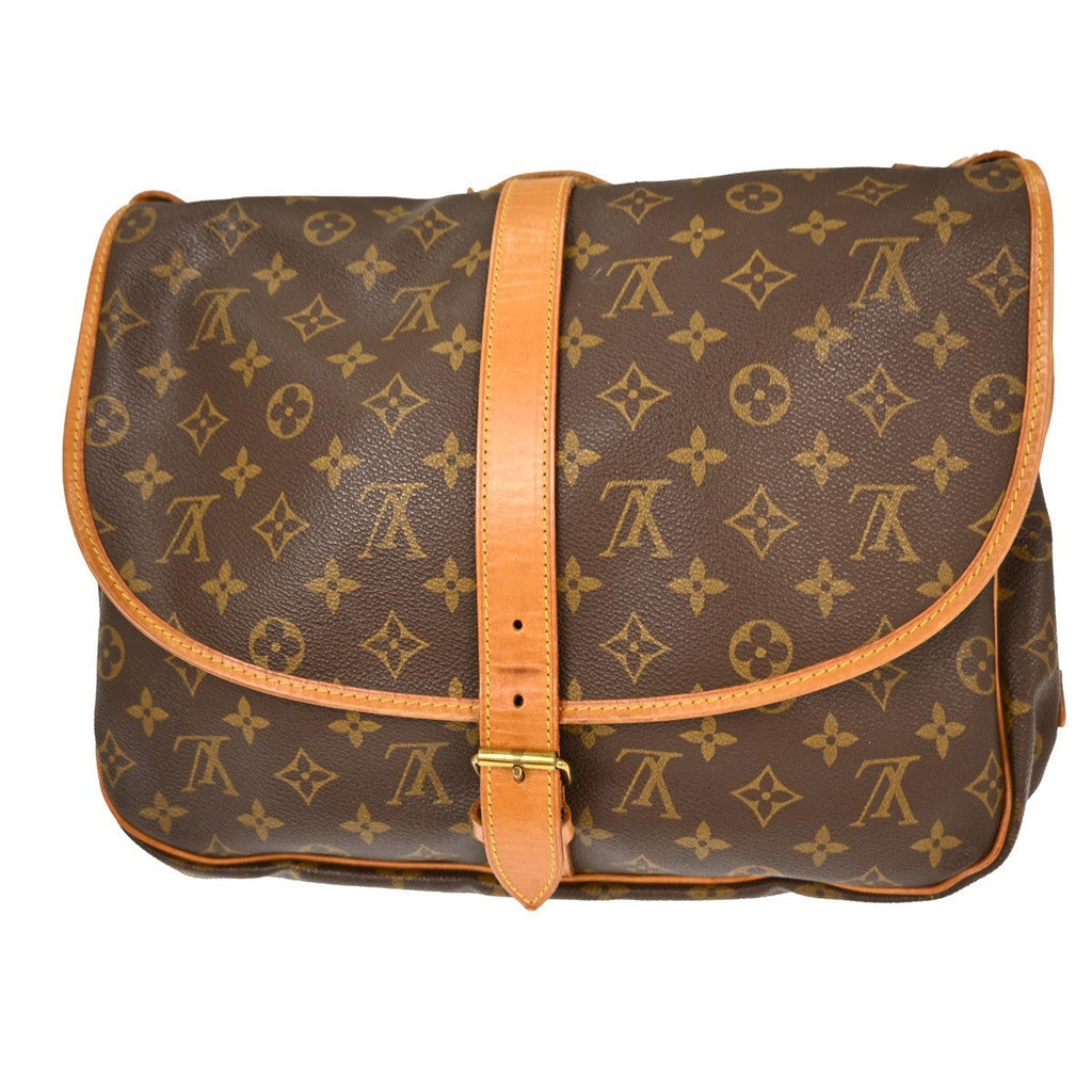 Louis Vuitton Saumur Handbag Monogram Canvas Brown Canvas Shoulder Bag