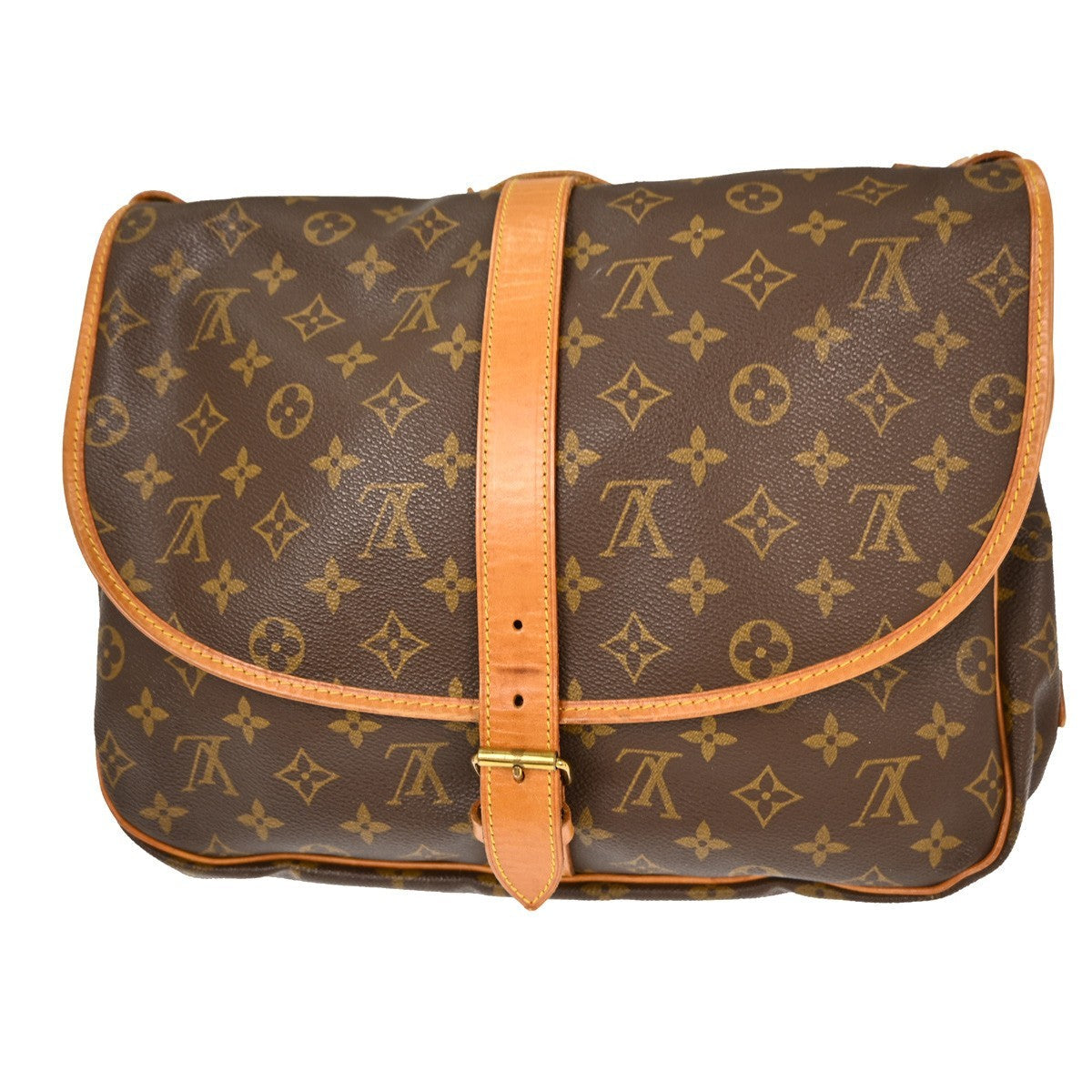 Louis Vuitton Saumur Handbag Monogram Canvas Brown Canvas Shoulder Bag