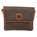 Celine Vintage Macadam Shoulder Bag Canvas And Leather Brown Canvas Shoulder Bag Bag