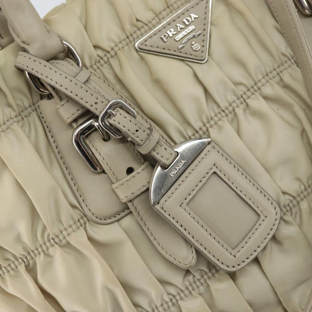 Prada Gaufre Convertible Tote Tessuto Beige Nylon Tote Bag Bag