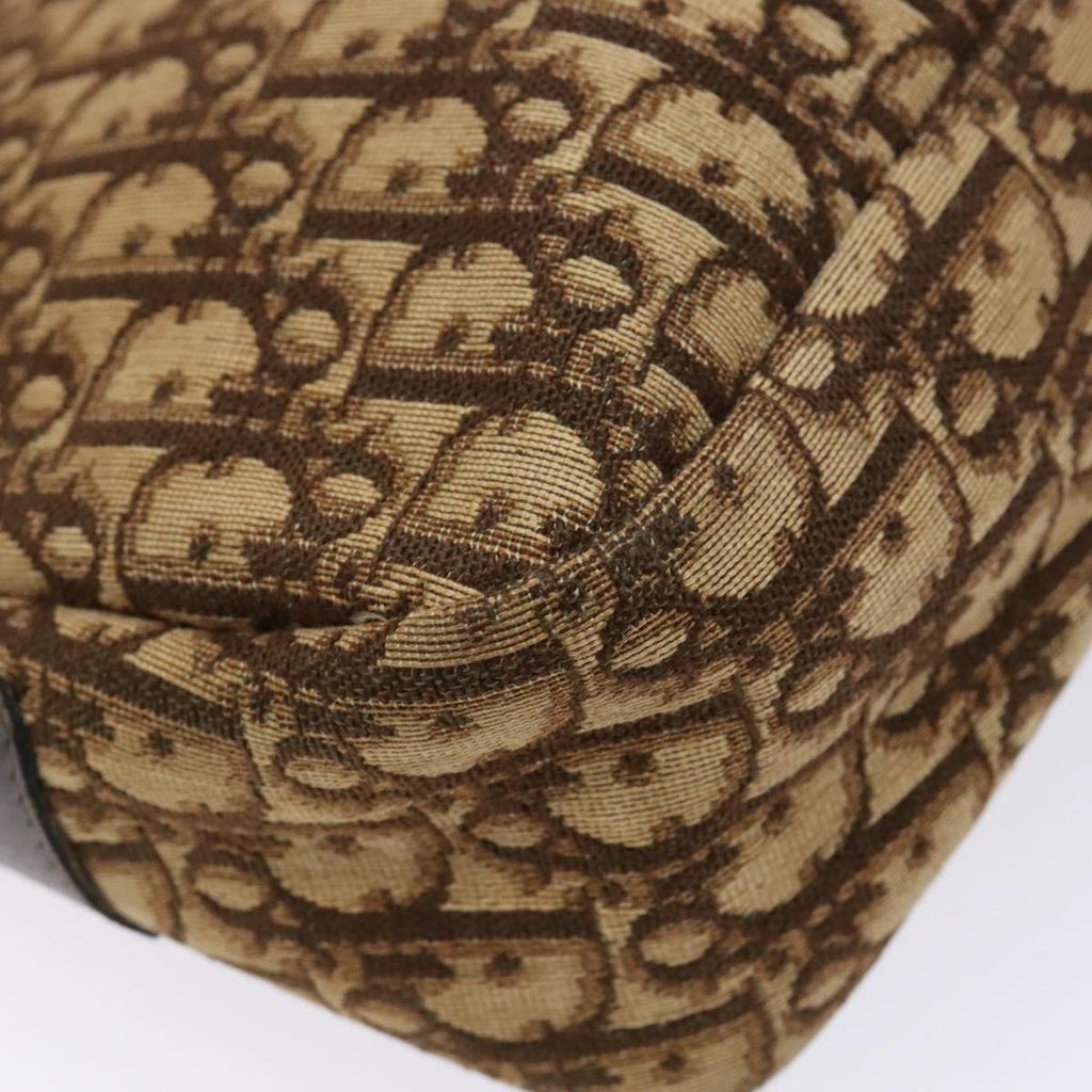 Christian Dior Vintage Trotter Shoulder Bag Canvas Brown Canvas Bag (Pre-Owned)