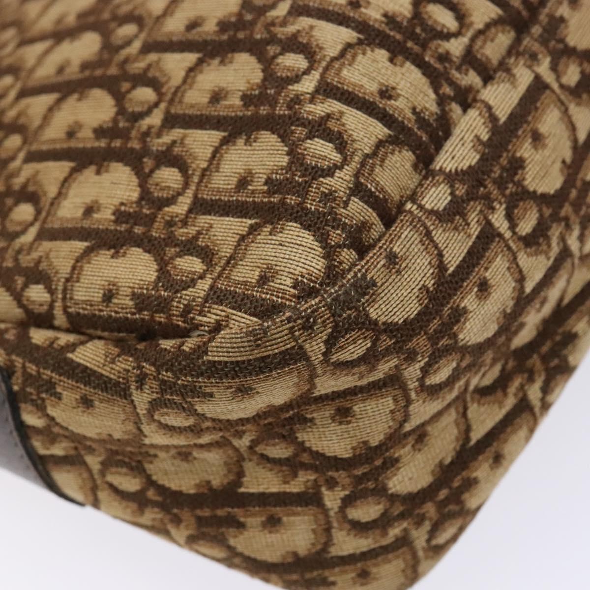 Christian Dior Vintage Trotter Shoulder Bag Canvas Brown Canvas Bag (Pre-Owned)